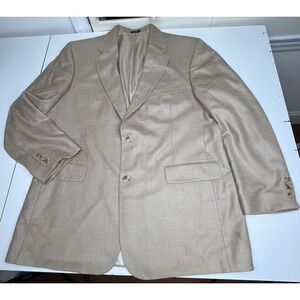 Meeting Street Men's Tan Silk and Wool Blend Tan Blazer 46L